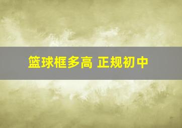 篮球框多高 正规初中